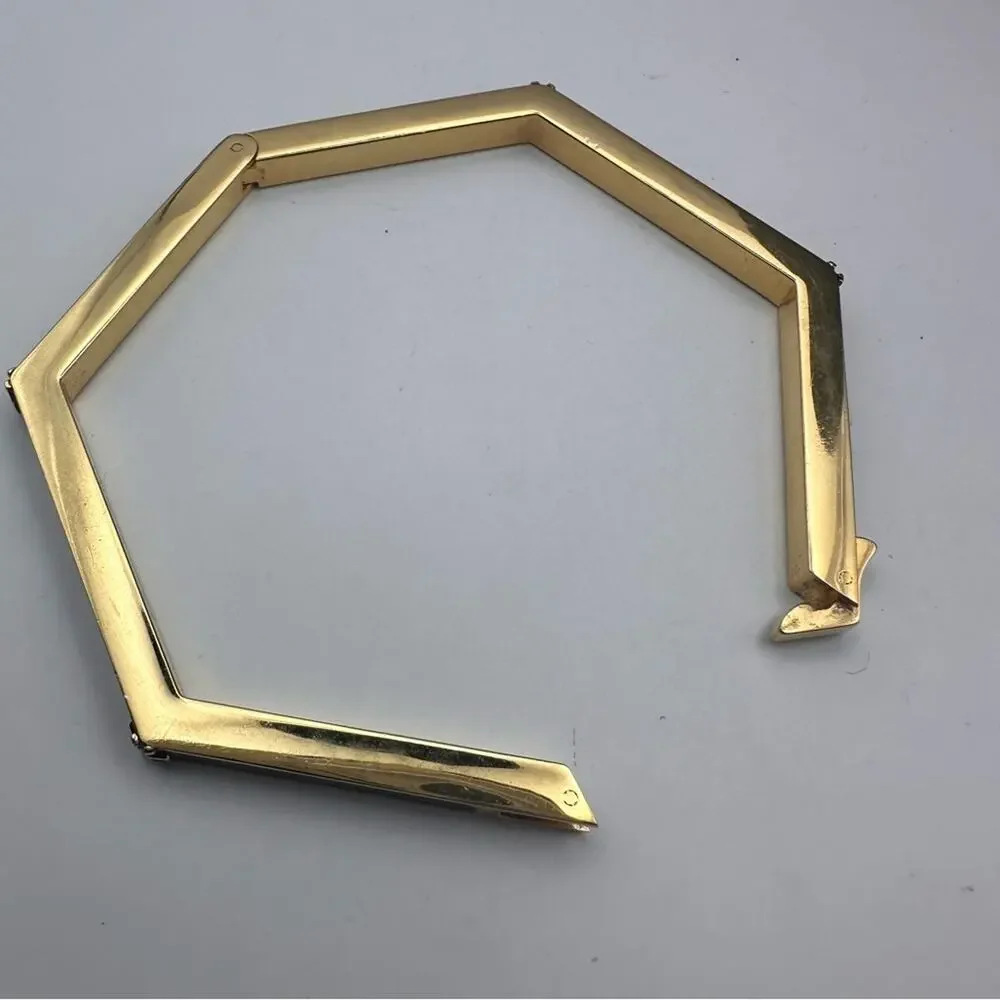 Tory Burch Hexagon Logo Bracelet Black Enamel Gold Modern Designer Jewelry